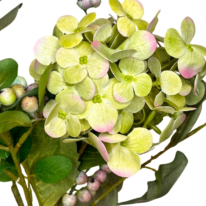 RAMO HORTENSIAS-EUCALIPTO 42cm VERDE