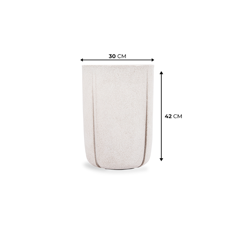 MACETERO KARAJA 30X42CM BLANCO MARMOL