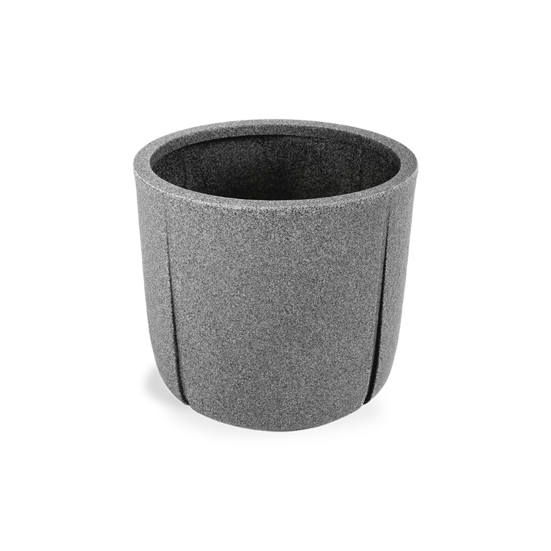 MACETERO KARAJA 50X48CM NEGRO MARMOL