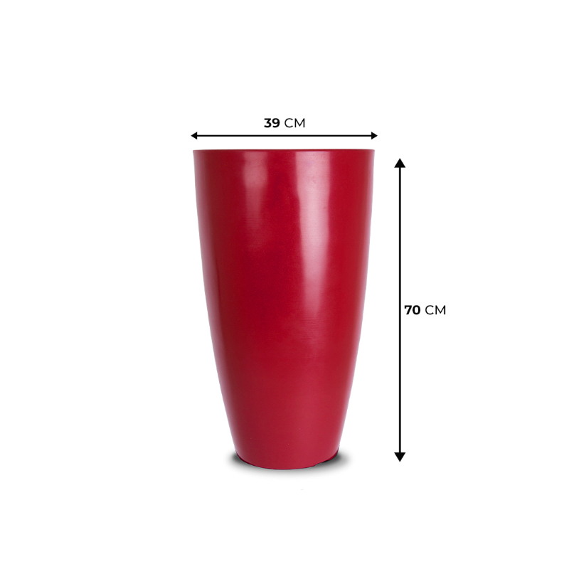 MACETERO VIETNAMITA BRILLO 39X70CM ROJO