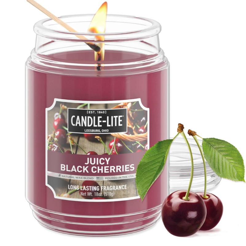 Vela Candle Lite con olor a Cereza Negra