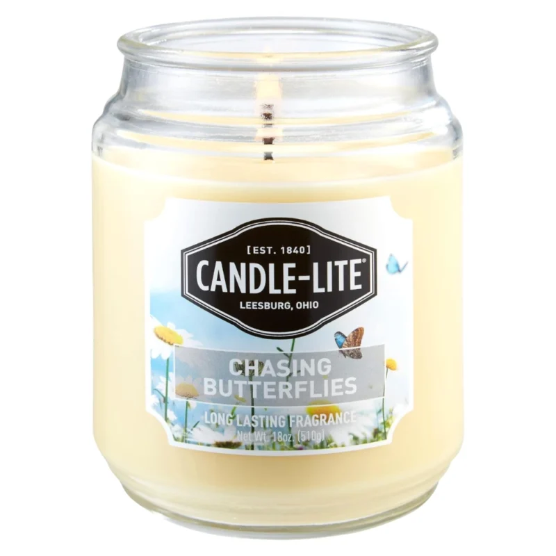 VELA POTE VIDRIO 510g VUELO DE MARIPOSAS