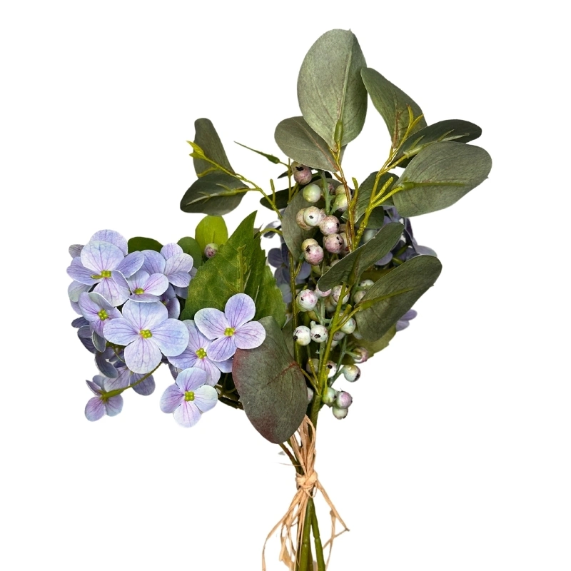RAMO HORTENSIAS-EUCALIPTO 42cm AZUL