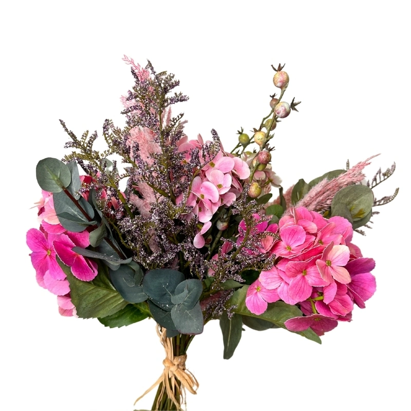 RAMO ROSAS-HORTENSIA-EUCALIPTO 51cm
