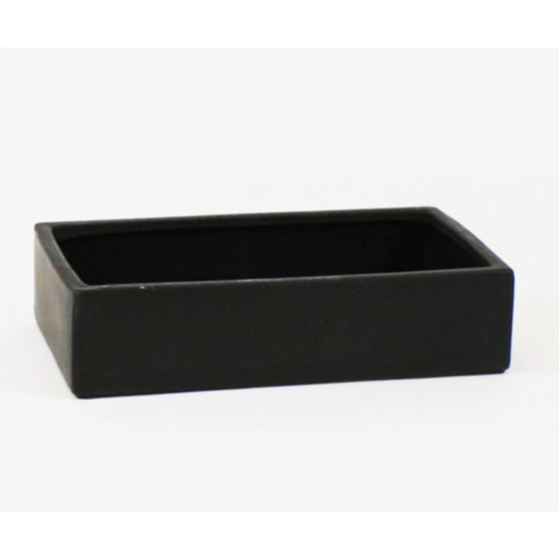 BASE CERÁMICA RECTANGULAR NEGRA 30X18 CM
