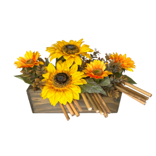 DISEÑO GIRASOL BASE MADERA